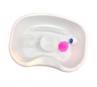 Zanthicia Comfortable Shampoo Basin Innovation Wash Hair in Bed Practical Mobile Cleaning Bowl Rinse Attachment for Home Mobile Cleaning Wash Bowl Hair Tub Bedridden, White, 46x35x12cm