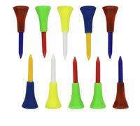 Zanthicia Compact Golf Double Tees Ball Nail Set Training Aids Essential Accessories For Golf Practice Compact And Easy To Carry Rubber Cushion Top Tee Nail Limit Tees, 10 pcs, 56mm