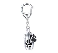Zanthicia Cremation Urn Keychain Dog Cat Ash Holder Modern Portable Waterproof Memorial Dog Memorial Keychain Can Be As Funeral Holder Urn For Ash Cat Container Jar Puppy, Silver, 2.5x1.6cm