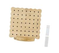 Zanthicia Crochet Board with Spacious Area Wooden Professional Pegs Projects Requiring Accurate Blocking No Burr Crochet Board for Blocking Square Knitting, Wood Color, 10x10cm