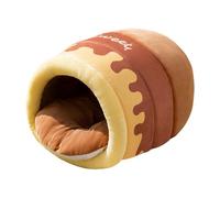 Zanthicia Cute Honey Pot Cat Bed Cave Tabletop Shelter For Cats Effective Warm Nest Different Pets Playing And Sleeping Comfortably Cat Bed Snooze Sleeping Cozy Kitty For, brown, M