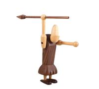 Zanthicia Decoration Solid Wood Primitive Man Cute Crafts Puppets Figurines Ornament Doll Toys Tabletop Artwork Ornaments, Hominid A, 15cm