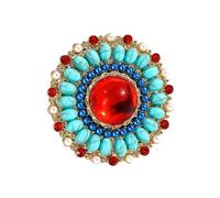 Zanthicia Delicate Flower Crystal Brooch Elegant Sun Flower Lapel Pin Vintage Gold Tone Brooch Sun Rhinestone