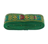 Zanthicia DIY Crafts Decoration National Style Sewing Jacquard Ribbon Roll Beautiful and Unique Ethnic Woven, Grass Green, 45mm x 7m