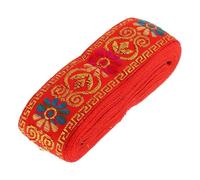 Zanthicia DIY Crafts Decoration National Style Sewing Jacquard Ribbon Roll Beautiful and Unique Ethnic Woven, Red, 45mm x 7m