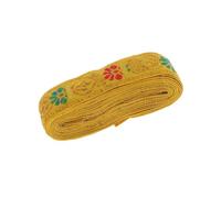 Zanthicia DIY Crafts Decoration National Style Sewing Jacquard Ribbon Roll Beautiful and Unique Ethnic Woven, Yellow, 45mm x 7m