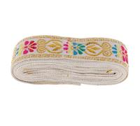 Zanthicia DIY Crafts Decoration National Style Sewing Jacquard Ribbon Roll Beautiful and Unique Ethnic Woven, White, 45mm x 7m
