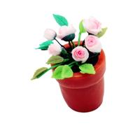 Zanthicia Dollhouse Miniatures 1/6 1/12 Scale Accessories Fairy Garden Accessories Creating Magical Reality In Miniature Tales Mini Dollhouse Potted Plant Flower Model 16 112, pink flowers, 3x3.5cm