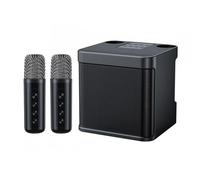 Zanthicia Double Mai Joy Sings To Start Life - K Sing Machine With 2 Wireless Microphones Bluetooth Connection Wireless K Sing, black