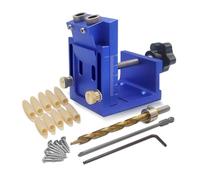 Zanthicia Doweling Drill 3 in 1 Woodworking Accessories Adjustable Adjustable Professional Home Drilling Guide Puncher Locator , Blue , 1 Piece Tube Type
