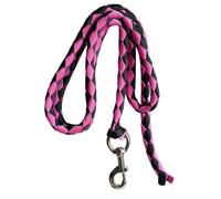 Zanthicia Durable Equestrian Equipment Heavy Duty Webbing Horse Lead Rope With Snap Hook Leading Horse Or Livestock Equestrian Equipment Attach To Halter Or Harness, Pink and Black, 2.5m