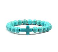 Zanthicia Durable Gemstone Bangle For Men Trendy Beads With Jesus Charm Alloy Natural Stone Bracelet Bangles For Women Bracelets