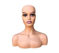 Zanthicia Durable Lightweight Bald Mannequin Display Head Wig Styling Hats Accessories And Crafting Needs And Height Is 43cm/16.93inch. Wig Head Mannequin Display Model With Makeup