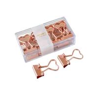 Zanthicia Easy to Metal Binder Clips for Office and Home Organization Wide Application Shape Metal Binder Clips Elliot Folder, Love - Rose Gold