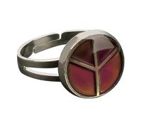 Zanthicia Elegant Color Change Mood Ring Adjustable Peace Symbol Style Charm Change Color Based On Mood Present Option Also Indicator Adjustable Ring Band Spanish