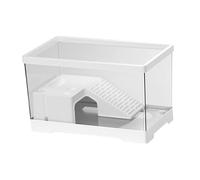 Zanthicia Engaging Turtle Tank Reptile Habitat Featuring Bottom Drainage Outlet Promoting Effortless Water Maintenance Terrapin Tank Terrarium Amphibians Tortoises Case, White, M