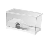 Zanthicia Engaging Turtle Tank Reptile Habitat Featuring Bottom Drainage Outlet Promoting Effortless Water Maintenance Terrapin Tank Terrarium Amphibians Tortoises Case, White, L