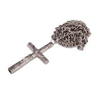 Zanthicia Engraved Cross Drum Key Chain Necklace Jesus Crucifix Vibrant Silver Finish Makes Distinct Gift For Music Fans
