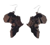 Zanthicia Ethnic Map Earrings Lightweight Wood Map Earring Unique Africa Dangle Earring Jewelry Gifts For All Occasions Dangle Earrings Tribe Lady Jewelry
