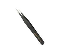 Zanthicia Eyelash Tweezers without Blank Holder Stainless Steel Eyewinker Extension Tools Anti Slip Handle Curve Lash Supplies, 1.5MM ESD-10