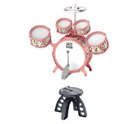 Zanthicia Kids Drum Set Early Development Helping Children Improve Hand Eye Coordination And Concentration Made PVC Kids Jazz Drum Set Percussion Music Instrument , pink , 54x16x39cm