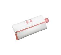 Zanthicia Leather Pencil Case Cute Cartoon Embroidery Zipper Solid Color Lifting Handle Large Capacity Student School Pen Bag, White