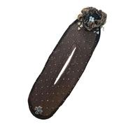 Zanthicia Mesh Hair Tie Bun Head Tool Set Fashionable Not Easy To Wear And Tear Gauze Hair Tie And Hairpin For Women Bun Shapers, Black flower beads