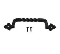 Zanthicia Metal Door Knob, Rustic Pull mple Durable, Long-Lasting Performance, Stylish And Ideal Gates, Doors, Fences, And Drawers, Black, OS-6695-100mm(Pitch）