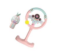 Zanthicia Multifunctional Early Education Toys Deliver Interactive Fun While Promoting Fine Motor Skills And Imagination Play Simulated Steering Wheel Toys Driving Controller, Pink, 49x25cm
