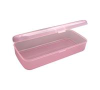 Zanthicia Nail Clippers Cuticle Pusher Case Container Empty Rectangular Nail Tool Organizer Beads Polishing Strip Pens Clear Art Tool Storage Box Organizing, Pink, S