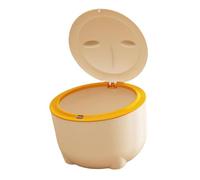 Zanthicia Pet Waste Collection Box Fully Enclosed Cat Litter Bin With Lid Large Stylish Indoor Kitty Toilet Cleaning Solution Hooded Cat Toilet Cleaning Kitty Litter Trash Bin, Beige, 19x15cm