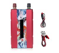 Zanthicia Power Inverter Solar DC 12V to AC 110V Screen Display Adaptor Overload Outdoor Camping Sine Wave Converter, Red