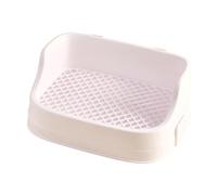 Zanthicia Premium Corner Bedding Box Offers Reliable Training Solution For Small Animals High Baffle Mesh Grids Rabbit Litter Box For Cage Corner Snap Fastening, White, 36x24x15.5CM