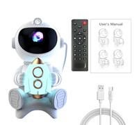 Zanthicia Realistic Astronaut Night Lights with Built-in Speakers When Open ForGalaxy Star Astronaut Projector Light Starry Stars, Embrace The Rocket