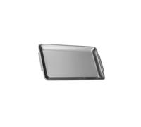 Zanthicia Refined Serving Tray Buffet Dinner Food Serving Tray Stainless Steel Rectangle Metal Plate Barbecue Food Decorative Stainless Steel Metal Dinner Plates With Handles, Silver, 32x16cm