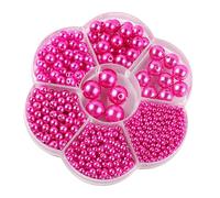 Zanthicia Round Beads for DIY Projects Easy to Thread Durable Not Easy to Fade Wide Application Round Perforated Imitation Pearl, Rose red