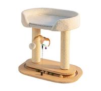 Zanthicia Scratch Post And Toy Inclusion Elevates Cat Tree Toy Experience Offering Beautiful Full Play Area At Home Wood Cats Tree Double Turntable For Indoor Cats