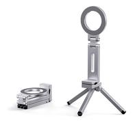 Zanthicia Seamlessly Switch Between Landscape And Portrait Modes. Expandable With Multiple Accessories. Safe And Reliable Materials. Magnetic Tripod For Party Magnetic Phone Stand, silver