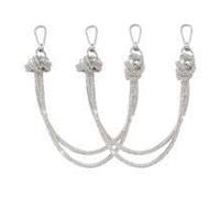 Zanthicia Short Replacement Bags Straps Two Pieces Rhinestone Purse Strap Elevate Handbags With Crystal Bag Handle Accessories Short Replacement Bags Straps Platinum Shoulder, silver