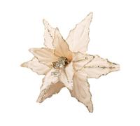 Zanthicia Simulated Forfake Flower Christmas Tree Decoration With Branches Cloth Red And Gold Sequined Velvet Fabric Parties, Champagne Gold