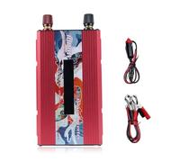 Zanthicia Sine Wave Inverter Solar DC 12V to AC 220V Screen Display Overload Built-in Fan Outdoor Camping Converter, Red