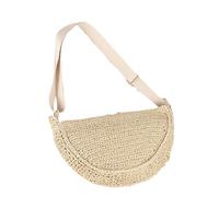 Zanthicia Single Shoulder Woven Bag With Zipper Closure And Sustainable Choice But Also Various Clothing. Mini Handbag, Beige