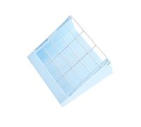 Zanthicia Small Size Rabbit Hay Feeder Less Wasted Alfalfa Dispenser For Bird Chinchilla Rabbit Bunny Hay Convenient Fixation Cage Holder Plastic Food Bowl Supplies, Blue, 22.3x20.5x9cm