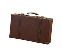 Zanthicia Small Storage Carry On Overnight Case Pu Leather Choice For Travel Adventures And Stylish Weekend Getaways Bedroom Display Party Décor Brown Mini Keepsakes, Brown, L 40x10x24.5cm