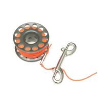 Zanthicia Spool Finger Reel Diving Reels Lifeline Satety Sausage Anchor Rope Underwater Float Hand Winder with Double Ended Hook, Gray