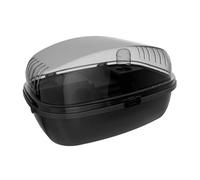 Zanthicia Sturdy Hamster Cage Made Of PP Features Transparent Openable Top Ensures Comfort Space For Playfulness And Exercise Large Hamster Cage Habitat Acrylic Portable, black, 35.5x27.5x20cm