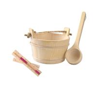 Zanthicia Sturdy Sauna Bucket and Ladle with 4L Capacity Wooden Spa Essentials Designed for Maximum Comfort Easy to 4L Sauna Bucket and Ladle Set Handmade