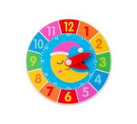 Zanthicia Toddlers Wood Alarms Clock Toy Hour Minute Cognition Clocks Toys Early Educational Teaching Supply for Kindergarten