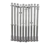 Zanthicia Tom Drum Screws Drum Tension Rods Hardware Precision Tuning Non Loosening Keeps Drums In Tune Catering To Various Needs. Parts Accessory Iron Tight Screw Tension Rod, Silver, 6x100mm