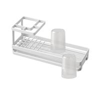 Zanthicia Toothbrush Holder Toothpaste Holder Multipurpose Ensures Bathroom Essentials are Always Within Reach and Organized Bathroom Stand Rack Organizer Countertop, White with Cups, 25.2x9x11.6cm